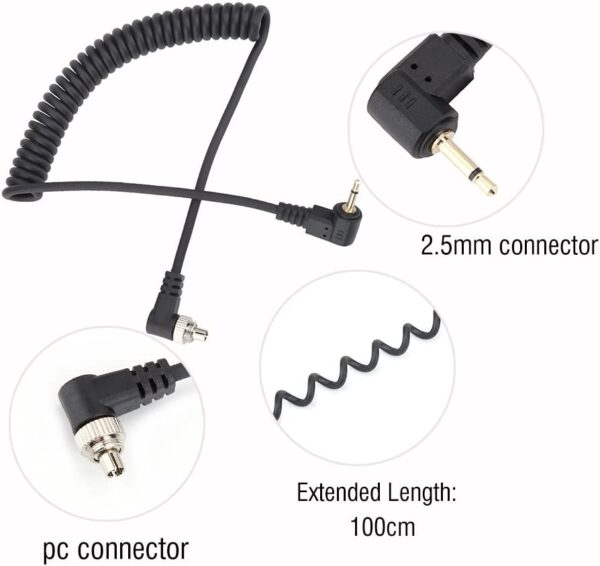 2.5mm to Male Flash PC Sync Cable Cord