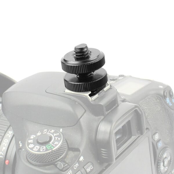 Camera Hot Shoe Mount to 1/4"-20 Tripod Screw Adapter